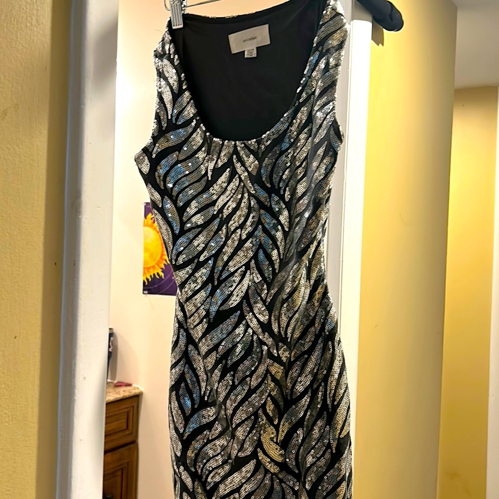 Silvery, classy mini dress!